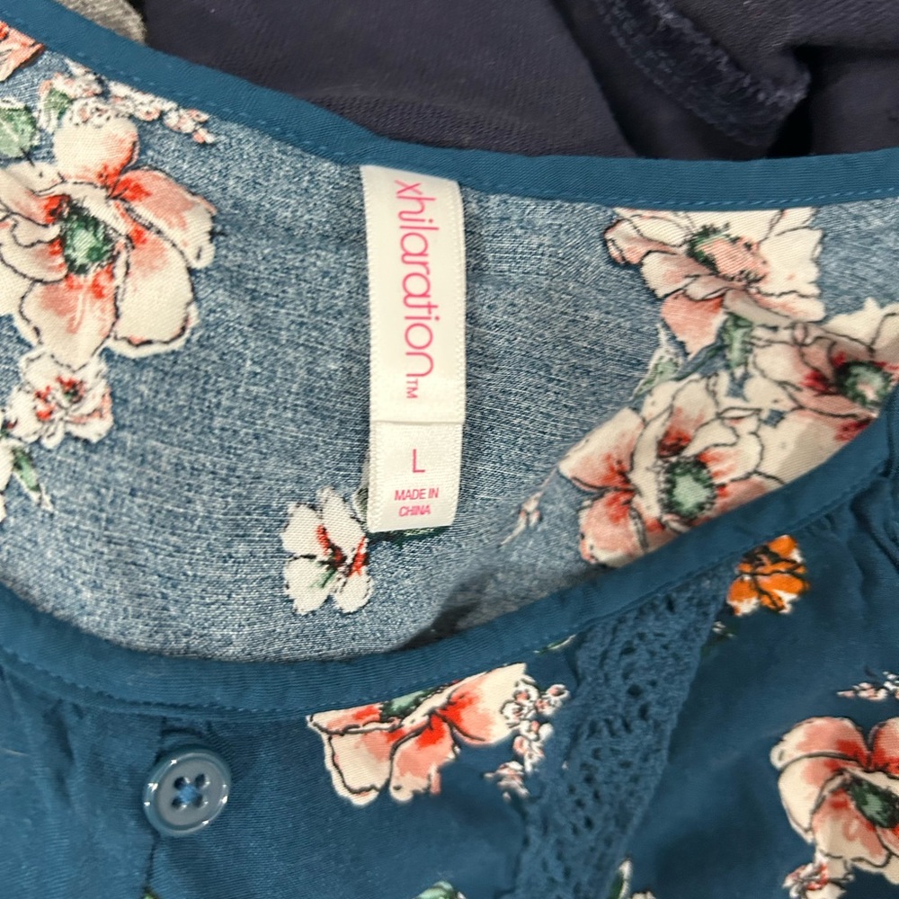 Xhilaration Teal Floral pants suit